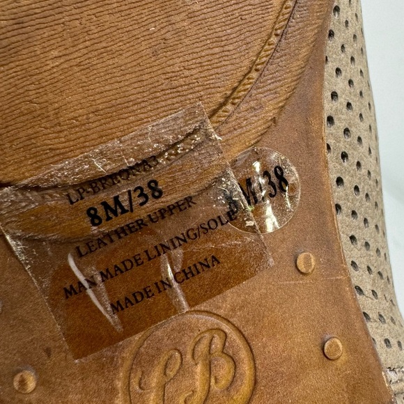 Lucky Brand Breona Tan Suede Laser Cut Booties Size 8 - Picture 7 of 8
